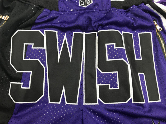 Kings SWISH Purple City Edition Top Quality NBA Pocket Pants #国王队
