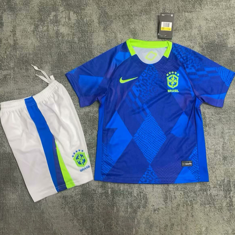 25-26 Brazil Away Kids Soccer Jersey