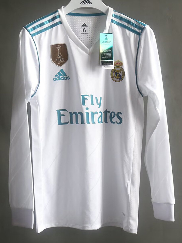 2017-2018 RMA Home Player Version Long Sleeve Retro Soccer Jersey（长袖球员）