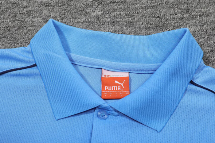 25-26 Man City Lake blue Polo Tracksuit