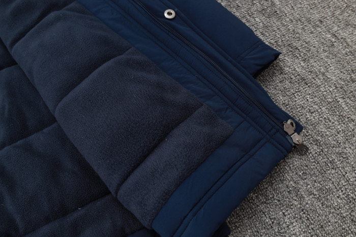24-25 Palmeiras Royal Blue Hooded Windbreaker Fabric Cotton Coat #G234