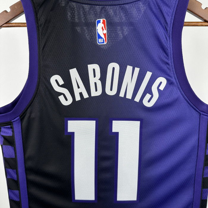 23-24 Kings SABONIS #11 Purple Top Quality Hot Pressing NBA Jersey (Trapeze Edition)飞人版