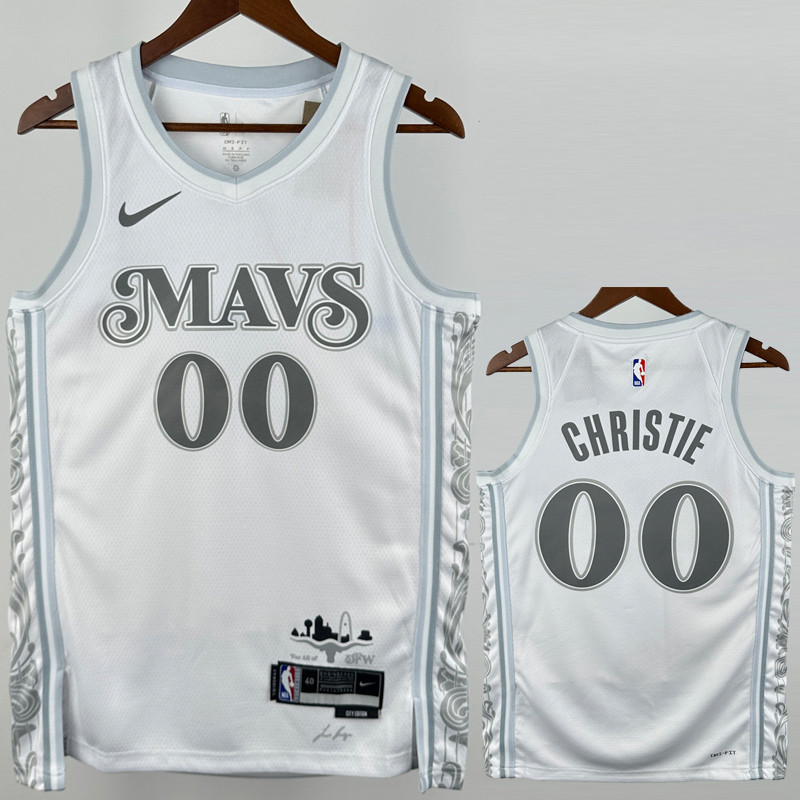 24-25 Dallas Mavericks CHRISTIE #00 White City Edition Top Quality Hot Pressing NBA Jersey