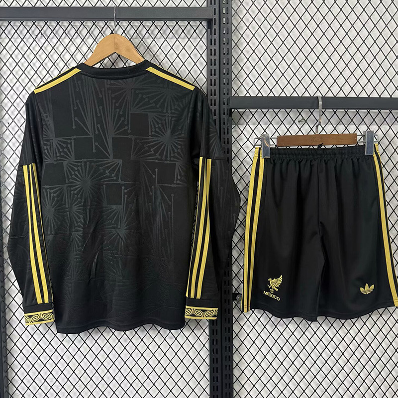 25-26 Mexico Gold Cup Black Long Sleeve Kids Soccer Jersey (长袖)