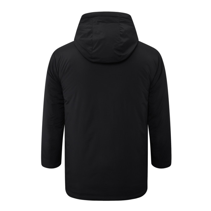 24-25 Man City Black Hooded Windbreaker Fabric Cotton Coat #G243(白彪标)