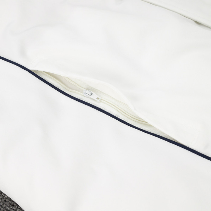 24-25 JUV White Hooded Windbreaker Fabric Cotton Coat #G225