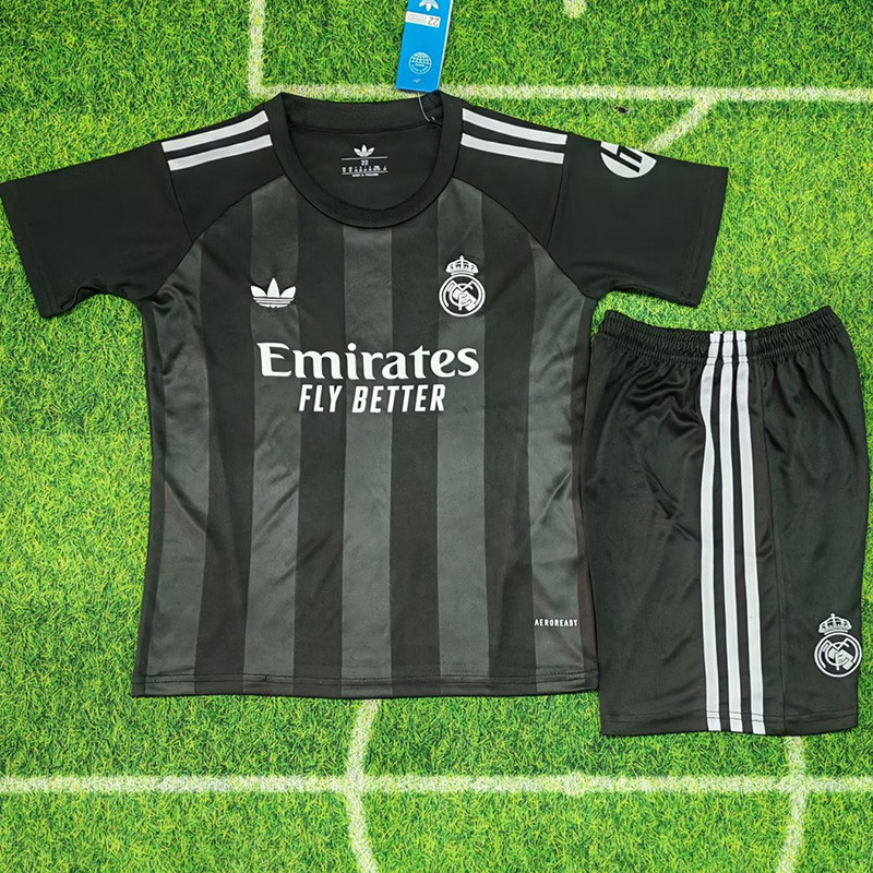 25-26 RMA Black GoalKeeper Kids Soccer Jersey