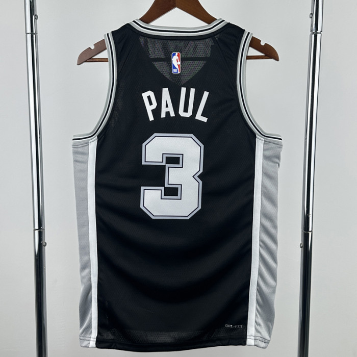 22-23 SA Spurs PAUL #3 Black Top Quality Hot Pressing NBA Jersey