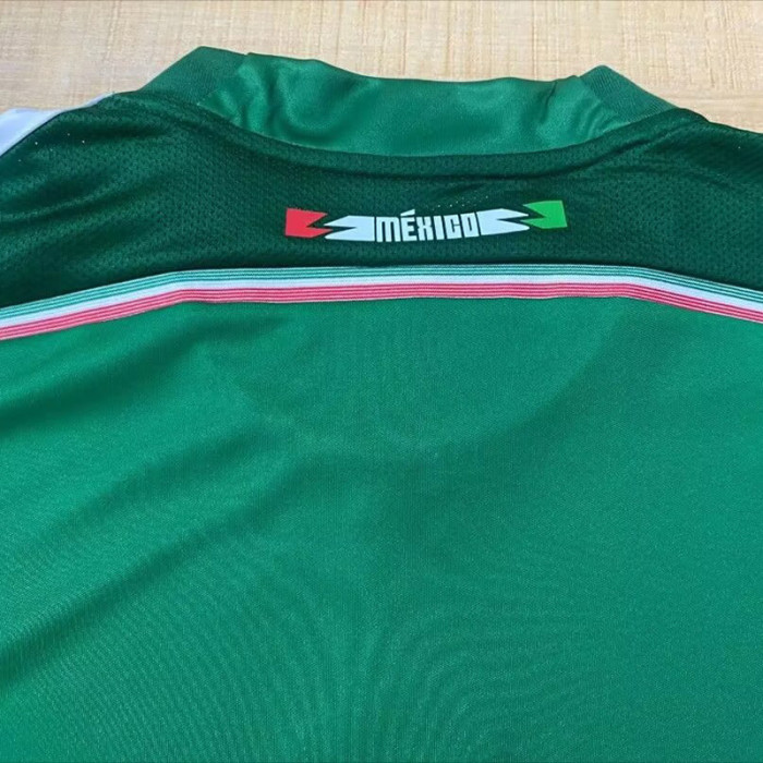 2014 Mexico Home Long Sleeve Retro Soccer Jersey (长袖)