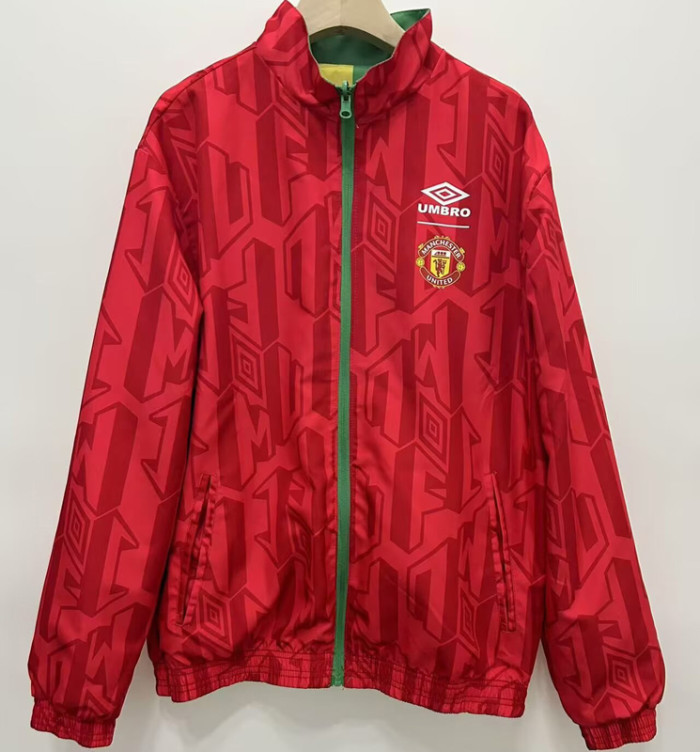 24-25 Man Utd Green Yellow Double Sided Windbreaker (双面风衣)