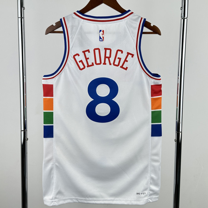 24-25 76ERS GEORGE #8 White City Edition Top Quality Hot Pressing NBA Jersey