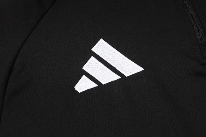 2025 AD Black Half Pull Tracksuit (半拉链)