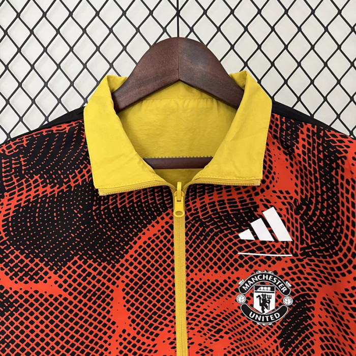 24-25 Man Utd Yellow & Red Double Sided Windbreaker (双面风衣)