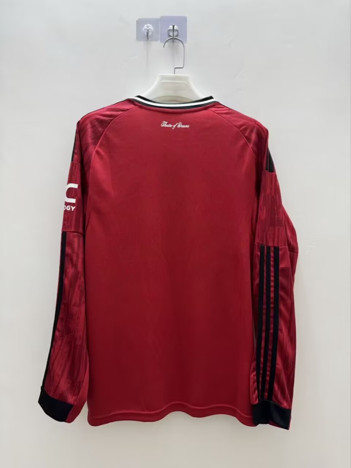 25-26 Man Utd Home Long Sleeve Soccer Jersey (长袖)