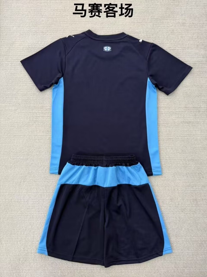 25-26 Marseille Away Kids Soccer Jersey