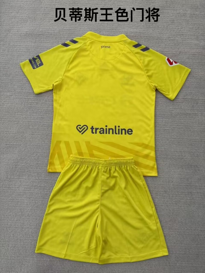25-26 Betis goalkeeper Yellow Kids Soccer Jersey