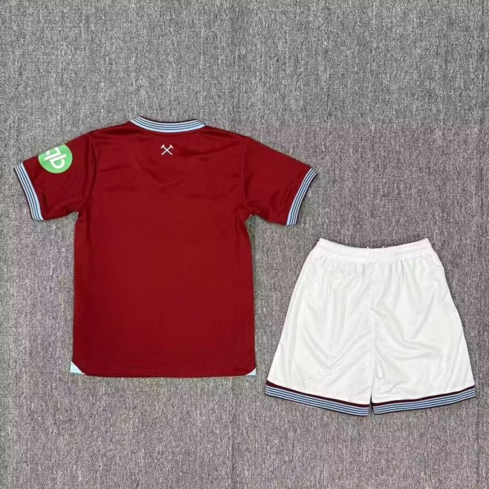 25-26 West Ham Home Kids Soccer Jersey