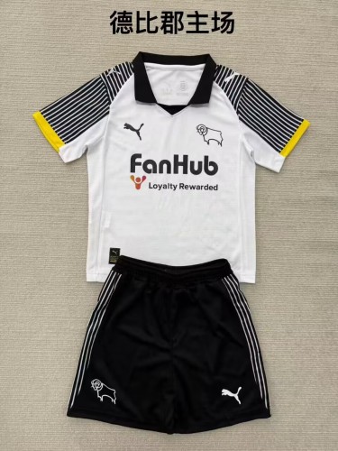 25-26 Derby County Home Kids Soccer Jersey