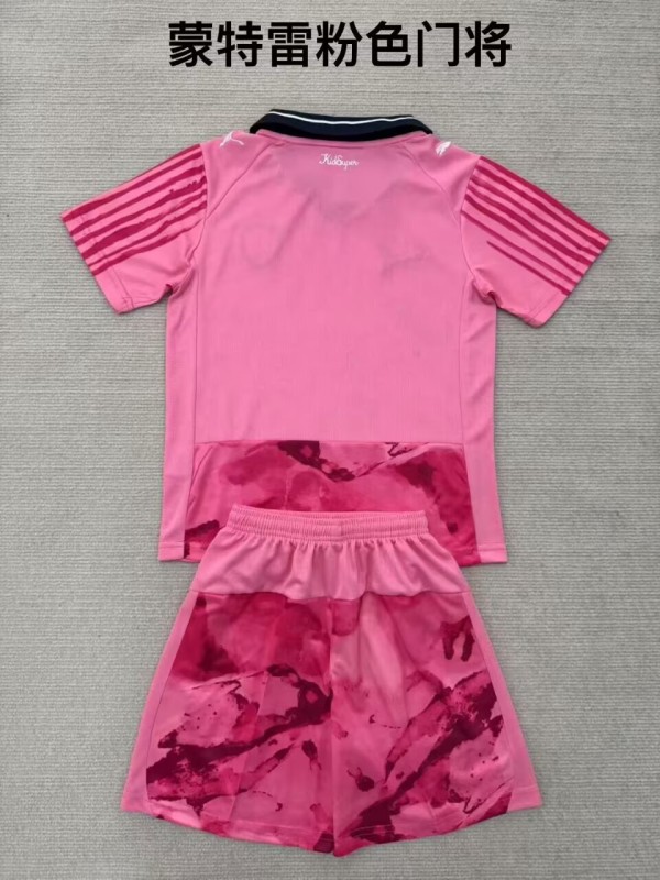 25-26 Monterrey Club World Cup Pink Goalkeeper Kids Training Short Suit
