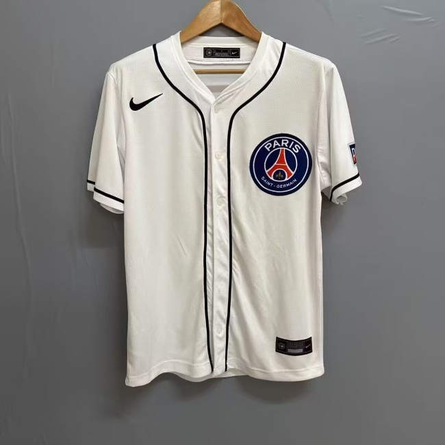 25-26 PSG White Baseball Jersey