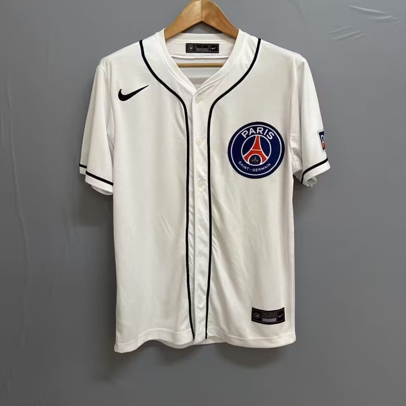25-26 PSG White Baseball Jersey