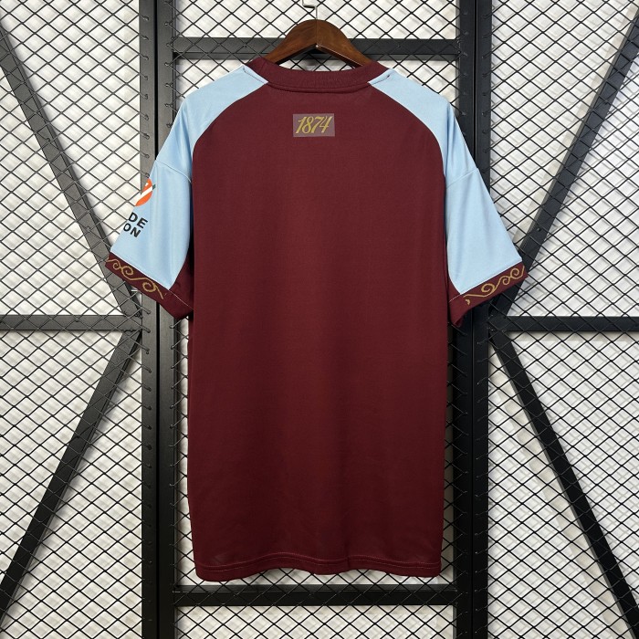 25-26 Aston Villa Home Fans Soccer Jersey