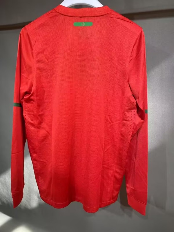 2010 Portugal Home Long Sleeve Player Version Retro Soccer Jersey