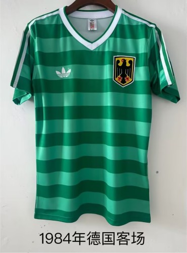 1984 Germany Away Green Retro Soccer Jersey
