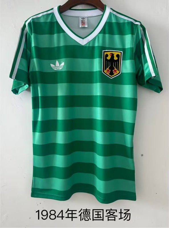 1984 Germany Away Green Retro Soccer Jersey