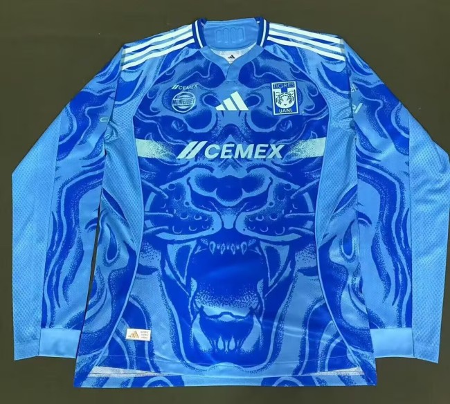 25-26 Tigres UANL Away  Long Sleeve Soccer Jersey (长袖)