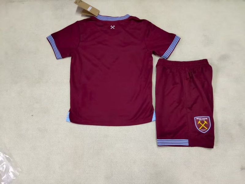 25-26 West Ham Home Kids Soccer Jersey