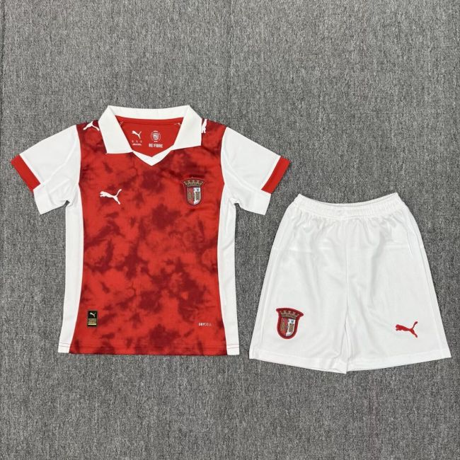 25-26 Braga Home Kids Soccer Jersey