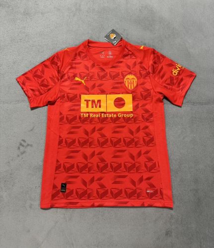 25-26 Valencia Away Fans Soccer Jersey带广告