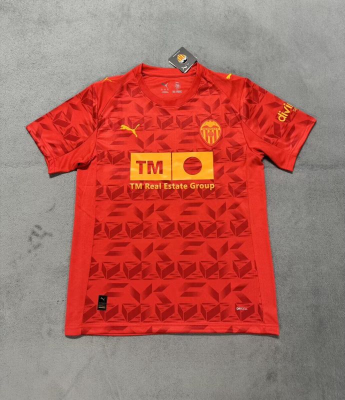 25-26 Valencia Away Fans Soccer Jersey带广告