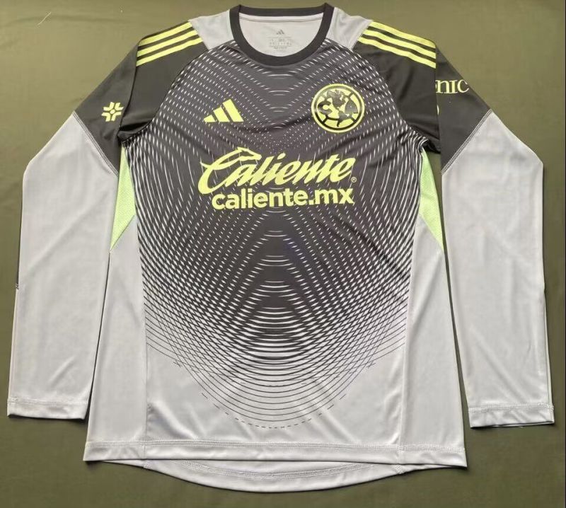 25-26 Club America Grey Goalkeeper Player Version Long Sleeve Soccer Jersey (长袖)