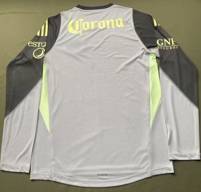 25-26 Club America Grey Goalkeeper Player Version Long Sleeve Soccer Jersey (长袖)