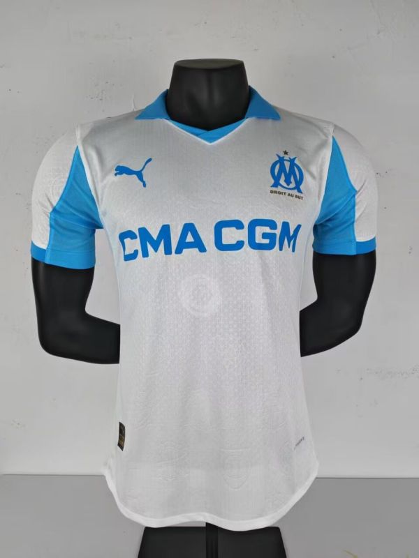 25-26 Marseille Home Player Version Soccer Jersey