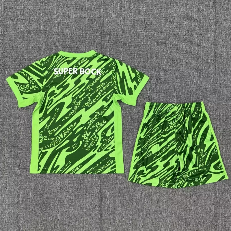 25-26 Lisbon Green Goalkeeper Kids Soccer Jersey
