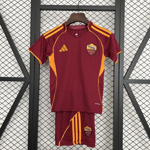25-26 Roma Home Kids Soccer Jersey