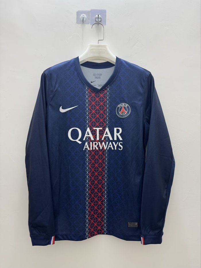25-26 PSG Home Long Sleeve Fans Soccer jersey
