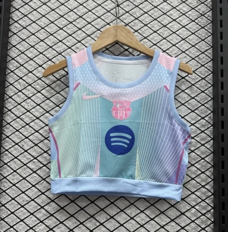 25-26 BAR Women's Blue Pink Vest Soccer Jersey