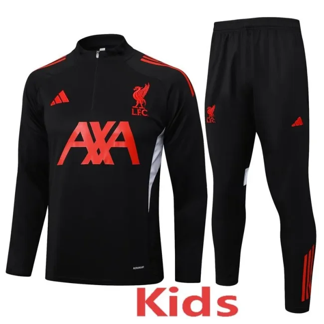 25-26 LIV Black Kids Half Pull Tracksuit (童装)(半拉链)