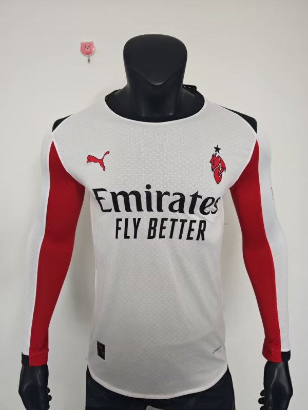 25-26 ACM Away Long Sleeve Player Version Soccer Jersey 长袖球员