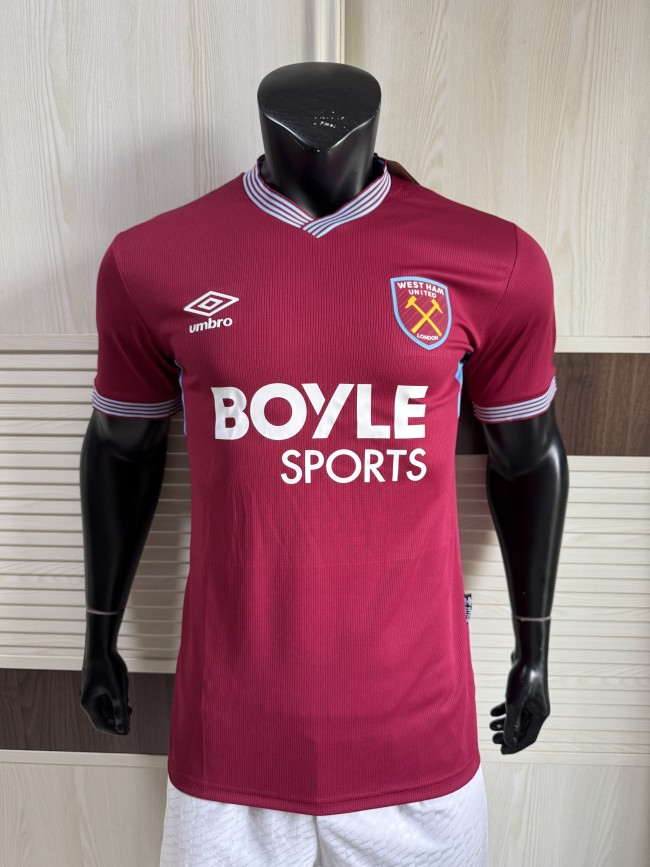 25-26 West Ham Home Player Version Soccer Jersey