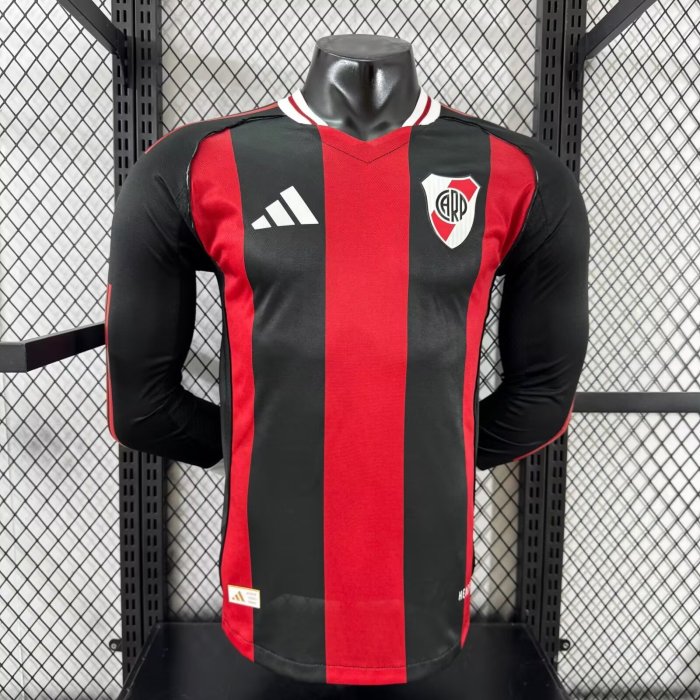 25-26 River Away Player Version Long Sleeve Soccer Jersey