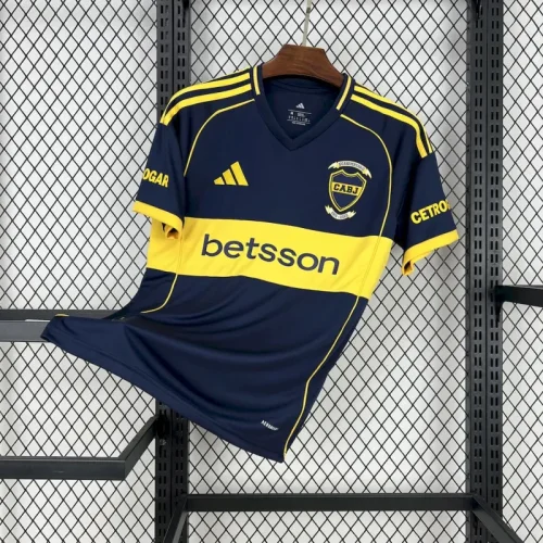 25-26 Boca Home Fans Soccer Jersey（正面带广告）