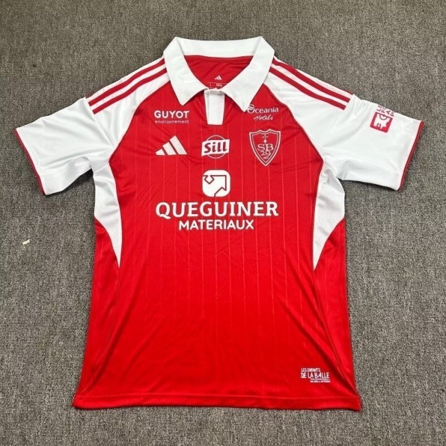 25-26 Stade Brestois Home Fans Soccer Jersey