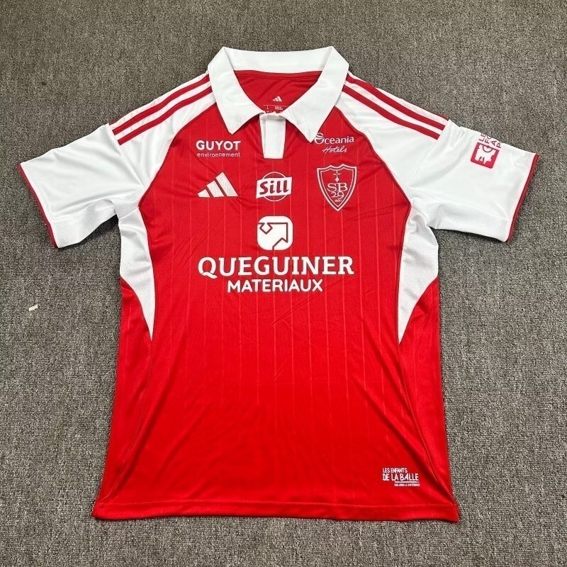 25-26 Stade Brestois Home Fans Soccer Jersey