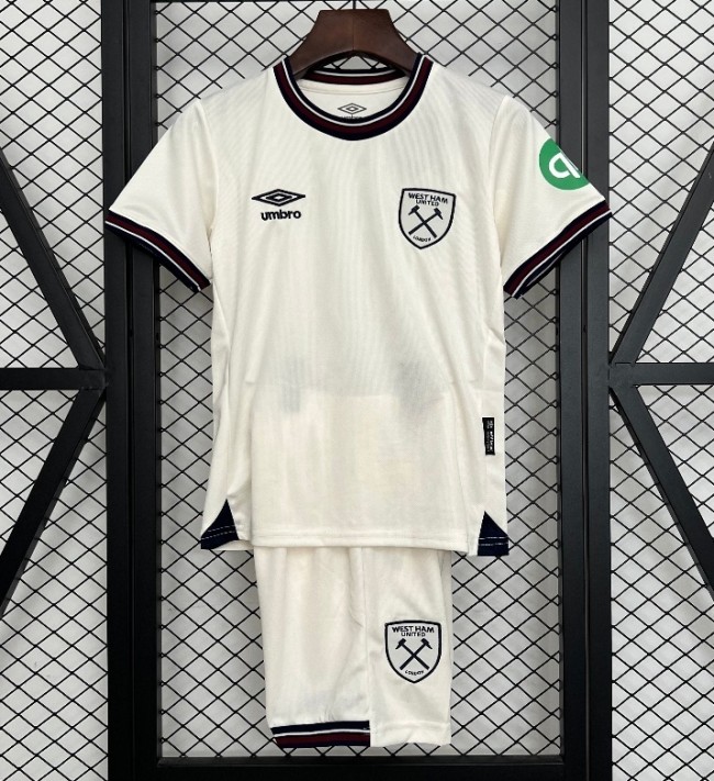 25-26 West Ham Away Kids Soccer Jersey