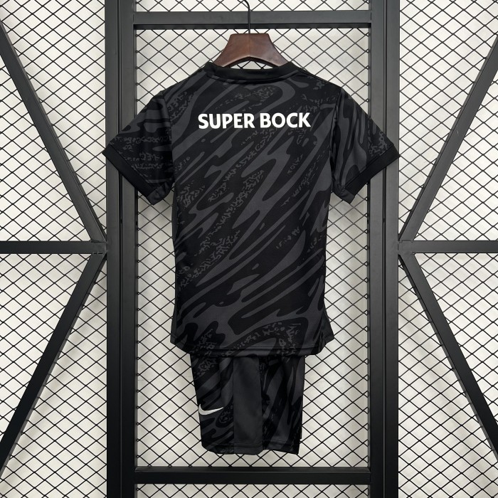 25-26 Lisbon Black Goalkeeper Kids Soccer Jersey